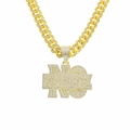Collier Cuban Link doré hip hop avec pendentif lettres NO EXCUSES pavé pour homme - Design de Lettre Avec Chaîne Cubaine / Doré