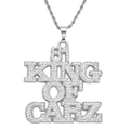 Collana hip-hop con ciondolo 81 KING OF CARZ ghiacciato su una classica catena a corda - 81 KING OF CARZ (Lettere d'Argento - Catena a Torsione in Acciaio Inossidabile 0.3*60cm) / Argento