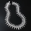 Collana hip hop in argento con strass incastonati e punte affilate in stile punk rock - Collana d'Argento-50cm