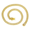 Collana cubana Hip Hop da 9mm con placcatura in rodio e cristalli di diamante pavé ghiacciati - Collana Oro (40cm)