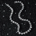 Men's 10mm hip-hop heart chain necklace with silver-toned crystals and clasp - Silver (45cm)