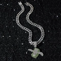Collana cubana argento hip hop con pendente a banconota alata e strass scintillanti - Catena Cubana 50cm / Argento (Ali di Dollaro)