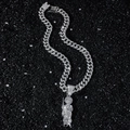 Zilveren St. Jude hanger ketting met Cubaanse schakels op een zwarte stenen achtergrond - Zilver (St. Jude) - Met 50cm Cubaanse Schakel