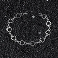 Edelstahlarmband im Hip-Hop-Stil mit ineinandergreifenden hohlen herzförmigen Gliedern - Hohlherz-Gliederkettenarmband (20.5cm)