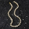 10mm heart-shaped gold-tone necklace with clear cubic zirconia pavé setting stones - Gold (60cm)