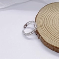 Polierter S925 Sterling Silber Kettenring mit verstellbarem offenem Design für Damen - Einstellbar Offen / Platin