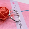 Verstellbarer S925 Sterlingsilber Ring mit zwei Zirkonia Steinen auf Geschenkbox - Einstellbar Offen / Platin