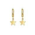 Pendientes de estrella en plata de ley S925 dorada con diseño de aro huggie - Plata 925 / Dorado