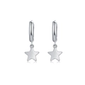 Pendientes de aro en plata de ley S925 con colgantes de estrella pentagrama pulidos - Plata 925 / Plateado