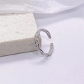 S925 Sterling Silber Ring mit doppeltem Seil-Design, verstellbar im Vintage-Stil - Einstellbar Offen / Platin