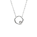 Collana minimalista in argento sterling S925 con pendente a pentagono e zircone - Platino