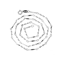 Minimalist S925 sterling silver twisted chain necklace with official hallmark stamp - 925 Silver / White Gold / 45cm