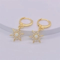 Orecchini a girasole in argento S925 dorato con opale bianco e cristalli pavé eleganti - Argento 925 / Oro