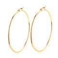Klassische S925 Sterlingsilber Hohlreifen Ohrringe in poliertem Roségold Finish für Damen - 2*40mm / Gold
