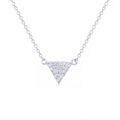 Detailed view of the S925 sterling silver triangle pendant with pavé cubic zirconia - 925 Silver / Platinum