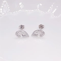 Elegante S925 sterling zilveren vlinder oorknopjes met fonkelende zirkonia steentjes - 925 zilver / Platina