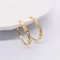 Orecchini a cerchio in argento S925 placcato oro con cristalli chiari sagomati - Argento 925 (Colore Oro) / Zircone Bianco