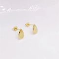 S925 sterling silver teardrop stud earrings with gold plating and brushed metal finish - 925 Silver / Gold