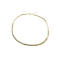 Collana a catena piatta a spina di pesce dorata con chiusura a moschettone ed estensore - 3mm / Oro