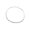 Dettaglio della catena piatta a serpente in argento S925 con chiusura a moschettone - 3mm / Argento