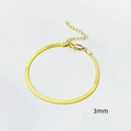 Dettaglio bracciale a catena piatta da 3 mm in argento sterling S925 placcato oro 18 carati - Argento Sterling S925 Completo / Color Oro Largo 3mm