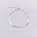 Elegante bracciale a catena piatta a serpente in argento sterling 925 con chiusura regolabile - Argento Sterling S925 Completo / Color Platino Largo 4.5mm