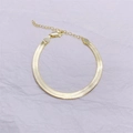 Bracciale a catena a spina di pesce in argento sterling S925 dorato con chiusura regolabile - Argento Sterling S925 Completo / Color Oro Largo 4.5mm
