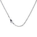 Collier gourmette minimaliste en argent sterling S925 avec un fermoir mousqueton solide - 45cm / Couleur Platine Largeur 2mm