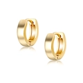 Orecchini a cerchio larghi dorati minimalisti per uomo e donna con finitura opaca e chiusura - Argento 925 / Oro