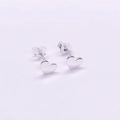 Minimalist S925 sterling silver heart-shaped stud earrings with a polished silver finish - 925 Silver / White