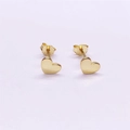 Elegant S925 sterling silver mini heart stud earrings with a polished gold finish - 925 Silver / Gold
