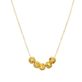 Goldene S925 Sterling Silber Halskette mit fünf mattierten Perlen an einer Kette - 5-Perlen-Transferperle / 925er Silber / Gold