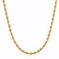 Klassische S925 Sterlingsilber Kordelkette mit 18k Goldbeschichtung für Damen und Herren - 2mm 55cm / Vergoldetes 925 Sterlingsilber