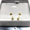 Orecchini a lobo a stella in argento 925 dorato con piccoli zirconi scintillanti - Argento 925 / Oro