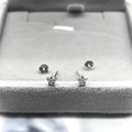 Orecchini a stella in argento S925 con zirconi incastonati in una scatola da gioielli - Argento 925 / Oro Bianco