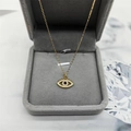 S925 sterling silver blue evil eye pendant necklace with crystals in a jewelry box - Full 925 Sterling Silver / Gold