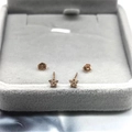 Orecchini a lobo a stella in argento S925 oro rosa con pavé di zirconi lucidi - Argento 925 / Oro rosa