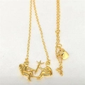 S925 sterling silver gold plated angel and demon pendant necklace for women - 925 Silver / Gold