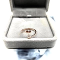 Macro detail of rose gold double heart open ring showing the S925 silver hallmark - Adjustable Open / Rose Gold