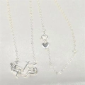 Minimalist S925 sterling silver necklace featuring Gemini pendant and small heart charm - 925 Silver / Silver