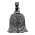 Retro stainless steel Masonic bell pendant with Free and Accepted Masons engraving - Black Pendant Only (Masonic Symbol)