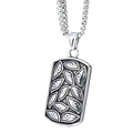 Collana con ciondolo Occhio del Male in acciaio inossidabile, motivo a rilievo e catena a box - Ciondolo Solo Color Acciaio (Senza Catena) (HFJ1560)