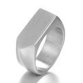 Anello irregolare minimalista in acciaio inossidabile con finitura opaca spazzolata - US 7 / Color Acciaio