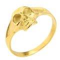 Polished gold vintage skull ring made of stainless steel for a gothic fashion style - Size 7 / Gold