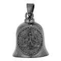 Vintage Viking bell pendant with Celtic Triquetra knot in matte black stainless steel - Celtic Knot Style - Black (HFJ1501)