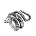 Anello a serpente retrò in acciaio inossidabile con design a spirale a tre strati in argento - US 7 / Color Acciaio