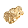 Anillo punk de cabeza de elefante en acero inoxidable galvanizado dorado para hombre - US 7 / Dorado