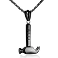 Industrial style black hammer pendant necklace made of high-quality stainless steel - Pendant Only (Without Chain) Black