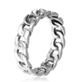 Anello a catena in acciaio inossidabile stile punk da uomo con finitura argento antico - US 7 / Stile Femminile (5mm)