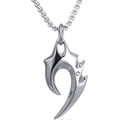 Collana vintage da uomo con pendente a dente di lupo in argento e zircone bianco - Solo Ciondolo (Senza Catena)